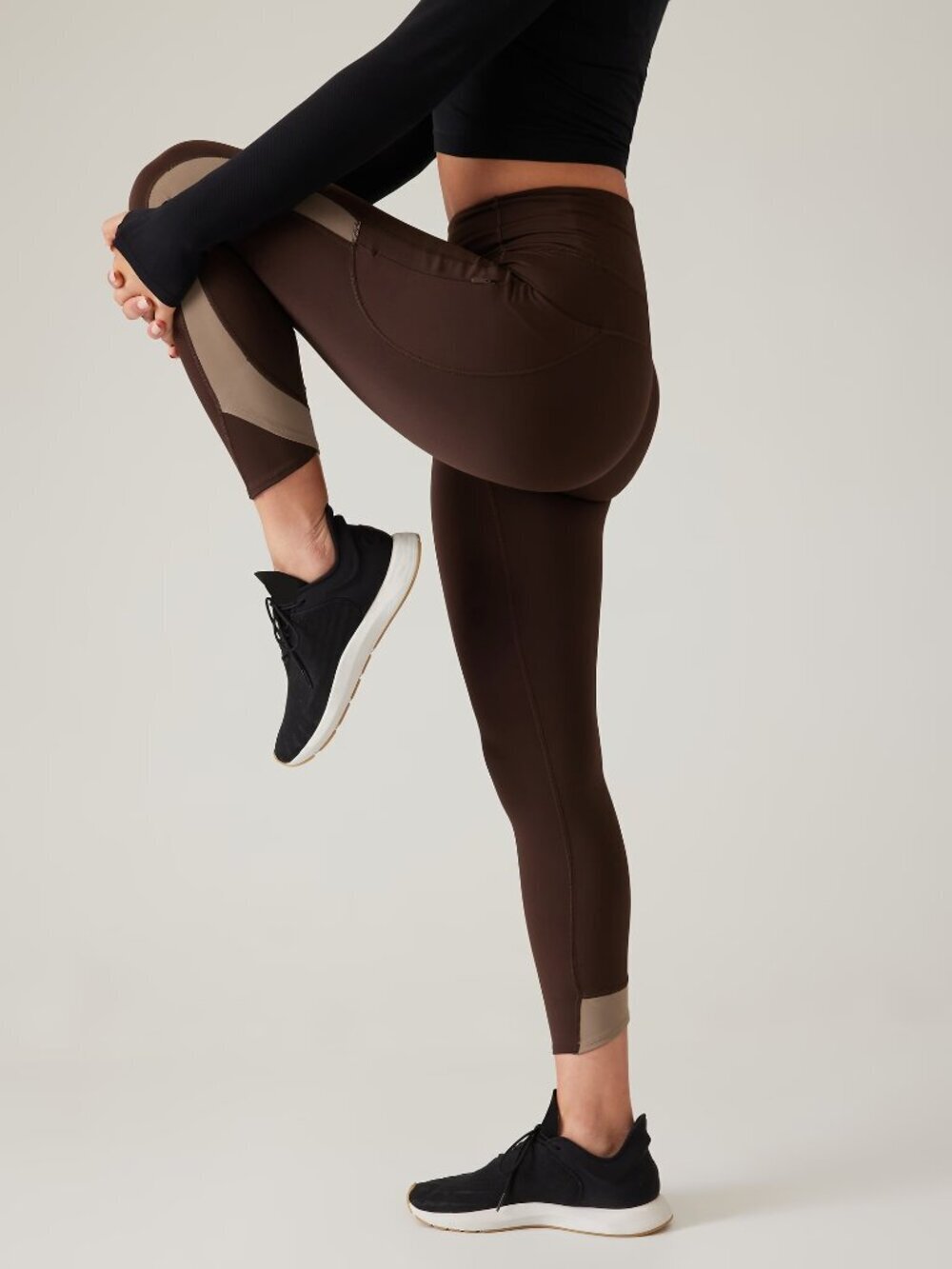 ATHLETA Ultimate Stash Crash Toasted Brown High Rise Ankle Leggings, Size XXS